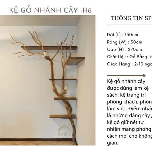 Kệ Gỗ Nhánh Cây – H6